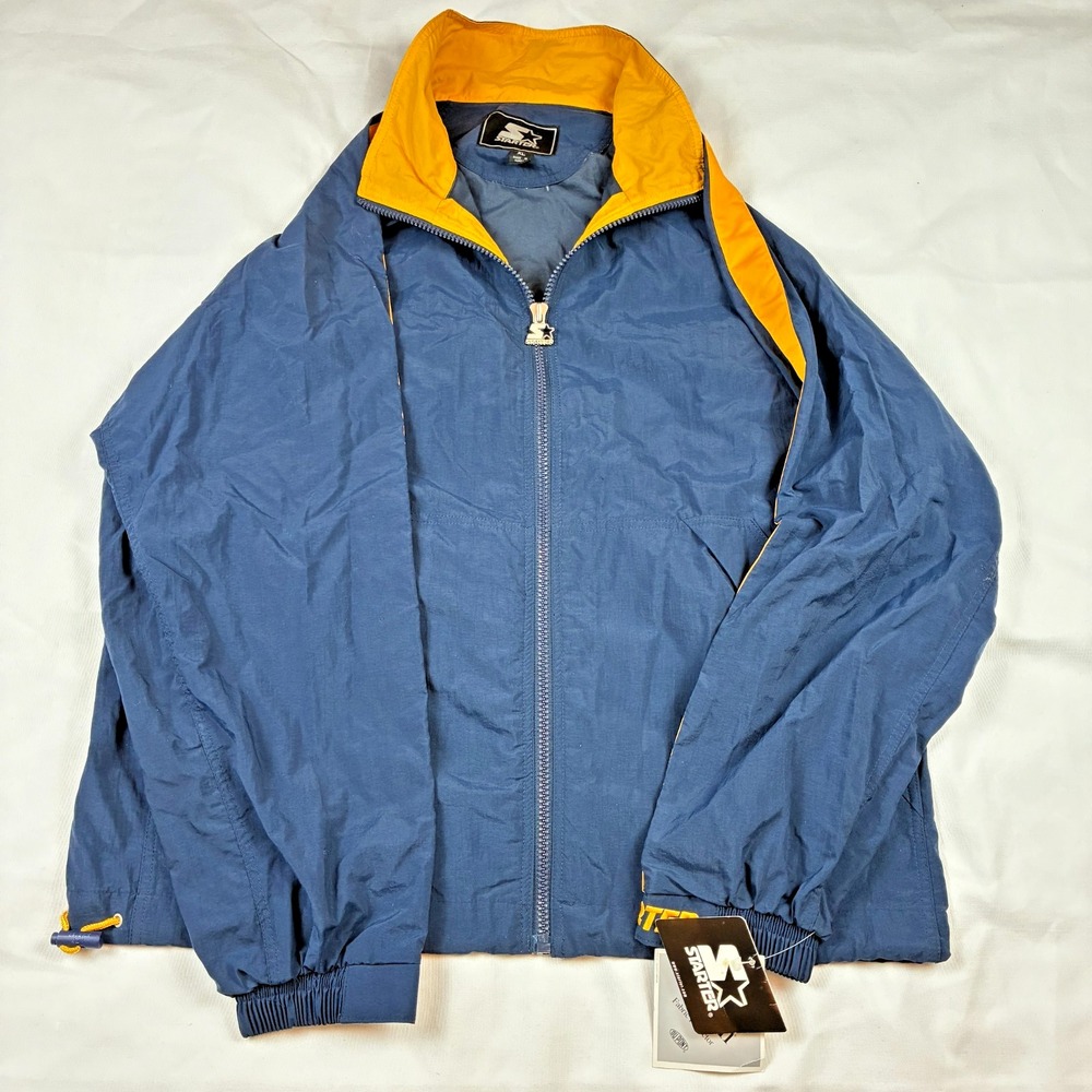 VTG 80s 90s Starter Reflective Jacket Rain Coat Wind Breaker XL Nylon Korea